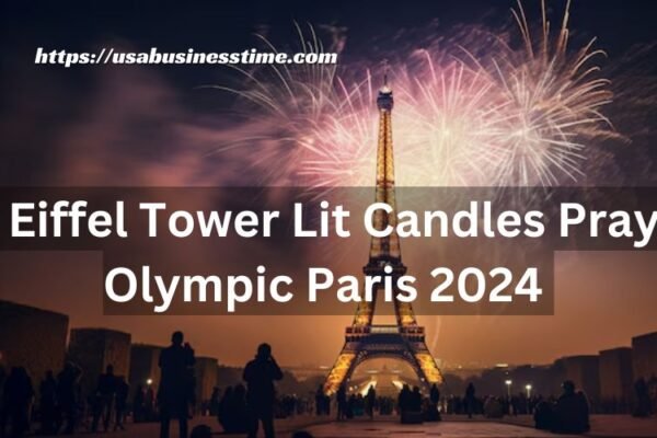 Eiffel Tower Lit Candles Pray Olympic Paris 2024