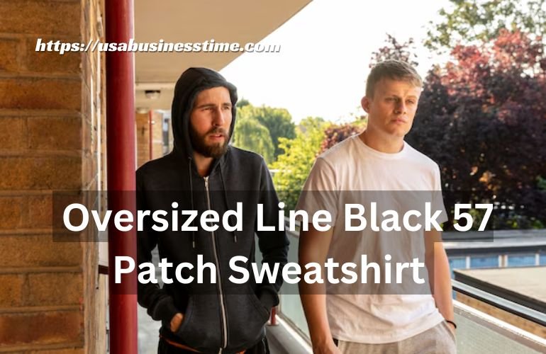 Oversized Line Black 57 Patch Sweatshirt